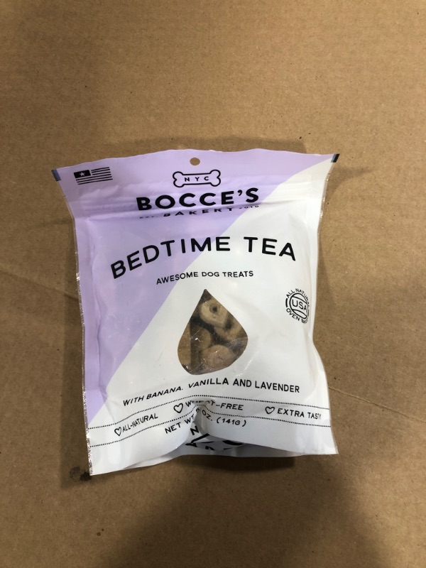 Photo 1 of Bocce's Bakery Bedtime Tea Recipe Biscuit Dog Treats - 5 Oz Exp.04/30/22