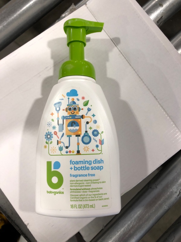 Photo 1 of Babyganics Foaming Dish Soap, Fragrance Free, 16 Fluid Ounce