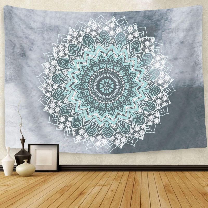 Photo 1 of BROVAVE Psychedelic Mandala Bohemian Tapestry Wall Hanging Indian Art Print for Bedding Home Decor(71x93 Inches)