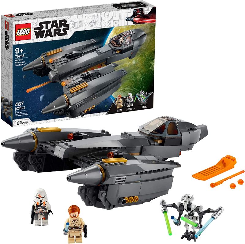 Photo 1 of LEGO Star Wars: Revenge of The Sith General Grievous’s Starfighter 75286 Spacecraft Set with General Grievous, OBI-Wan Kenobi and Airborne Clone Trooper Minifigures (487 Pieces)
