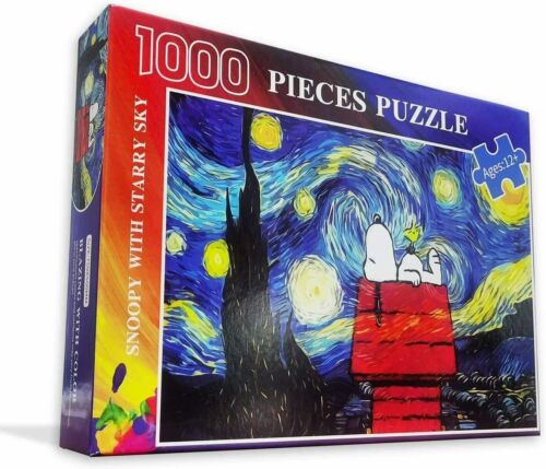 Photo 1 of 1000 Pcs Wooden Jigsaw Puzzle for Adults Kids Snoopy Under The Stars Landscape
