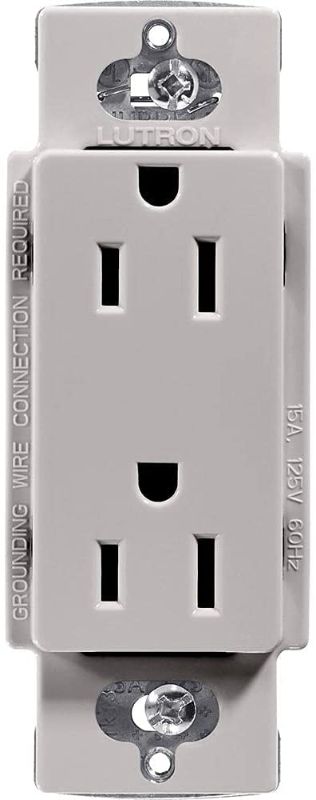 Photo 1 of Lutron CAR-15-Grey Claro 15-Amp Receptacle, Grey , Gray
