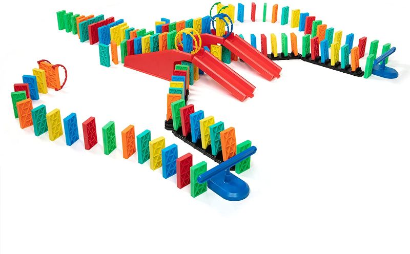 Photo 1 of Bulk Dominoes Kinetic Domino Kit | Dominoes Set, STEM STEAM Small Toys, Family Games for Kids, Kids Toys and Games, Building, Toppling, Chain Reaction Sets (143pc)
