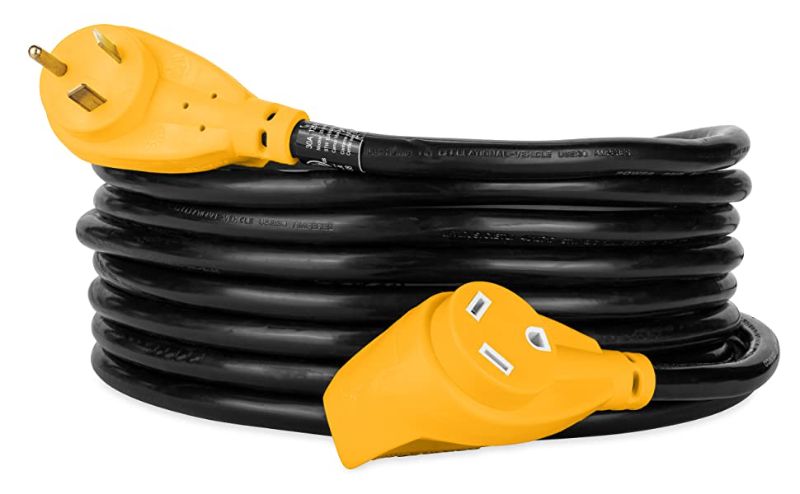 Photo 1 of Camco (55191) 25' PowerGrip Heavy-Duty Outdoor 30-Amp Extension Cord for RV and Auto | Allows for Additional Length to Reach Distant Power Outlets | Built to Last
