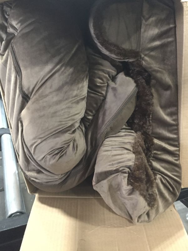 Photo 1 of Brown Faux Fur Large Dog Bed