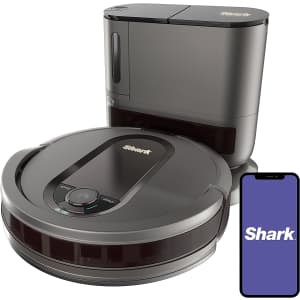 Photo 1 of Shark AV911S EZ Robot Vacuum with Self-Empty Base, Bagless, Row-by-Row Cleaning, Perfect for Pet Hair, Compatible with Alexa, Wi-Fi, Gray
