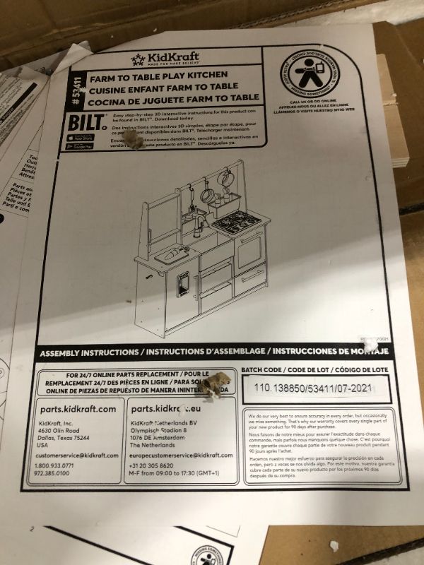 Photo 1 of Kidkraft Farm to Table Play Kitchen with EZ Kraft ASSEMBLY, Size: 44.2 x 26.3 x 43, Gray