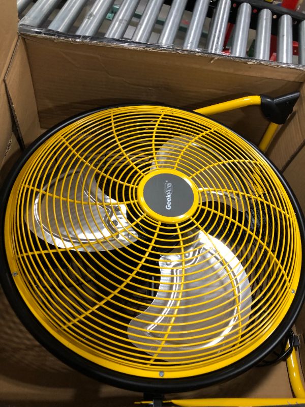 Photo 1 of Geek Aire Fan, Battery Operated Floor Fan, Rechargeable Powered High Velocity Portable Fan with Metal Blade, Built-in Durable Battery Run for Whole Day Time, for Camping Travel Hurricane, 12 Inch

