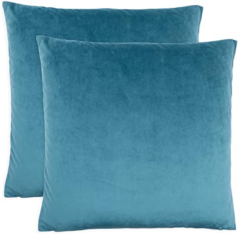 Photo 1 of  Home Velvet Pillow Cover | Set of 3 Pillow Covers (Teal,(2) 19x 19)(34x13)
