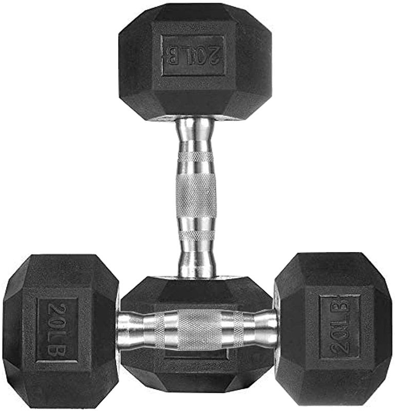 Photo 1 of CAP Rubber Hex Dumbbell Weight Set of 2 5lb,20lb 