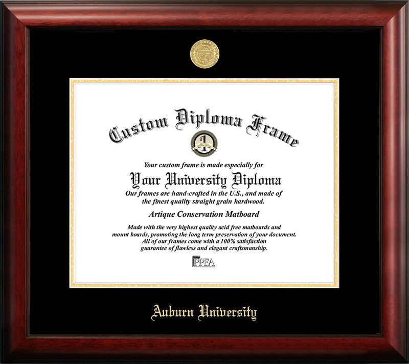 Photo 1 of  Auburn University Embossed Diploma Frame, 13" x 17", Gold

