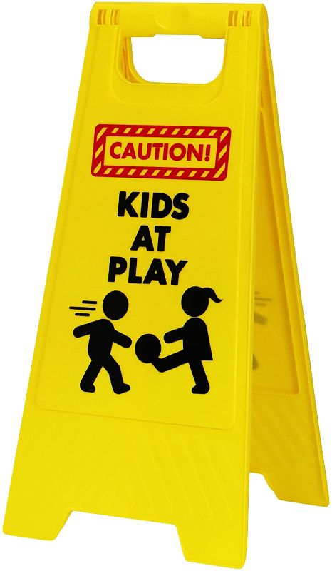 Photo 1 of Caution! Kids at Play! Warning Board Sign Kids Playing for Yards, Neighborhoods, Schools, Day Cares, Park & Street, Sidewalk, & Driveway
