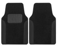 Photo 1 of BDK MT202 Fresh Carpet Floor Mats for Car Sedan SUV Truck-Two Tone Color Design with PU Leather Trim Feature,Black
