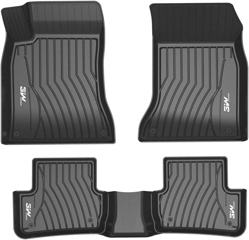 Photo 1 of 3W Floor Mats Compatible for Benz GLE 2016-2019 Custom Fit TPE All Weather Floor Liner for Benz GLE 1st and 2nd Row Full Set Car Mats Black
