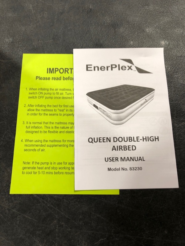 Photo 4 of EnerPlex Queen Air Mattress for Camping, Home & Travel - 16 Inch Double Height Inflatable Bed with Built-in Dual Pump - Durable, Adjustable Blow Up Mattress - Easy to Inflate/Quick Set Up
