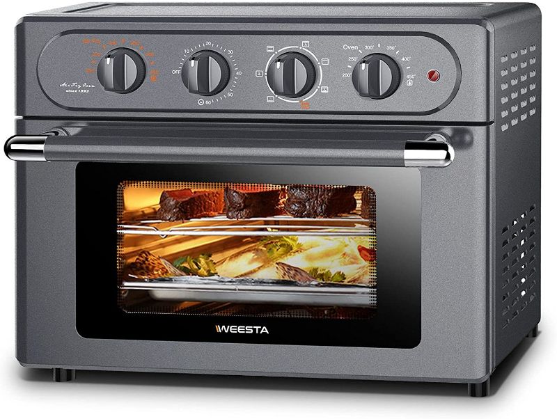 Photo 1 of Air Fryer Toaster Oven Combo, WEESTA 7-in-1 Convection Oven Countertop, 24QT Large Air Fryer with Accessories & E-Recipes, UL Certified (Updated 3.0) (Dark Gray)
