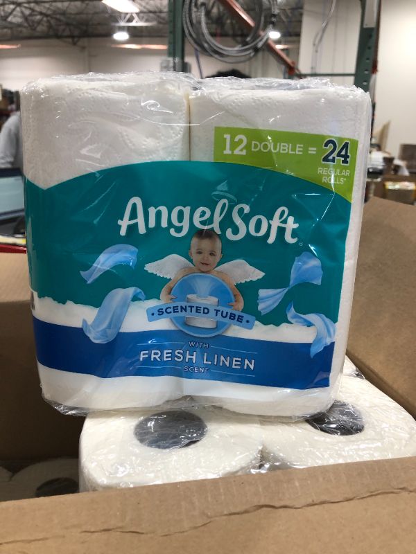 Photo 2 of Angel Soft Toilet Paper with Fresh Linen Scented Tube, 12 Double Rolls, 214 2-Ply Sheets Per Roll