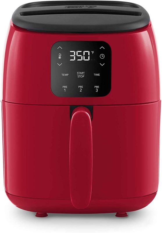 Photo 1 of Dash Tasti-Crisp™ Digital Air Fryer with AirCrisp® Technology, Custom Presets, Temperature Control, and Auto Shut Off Feature, 2.6 Quart - Red
