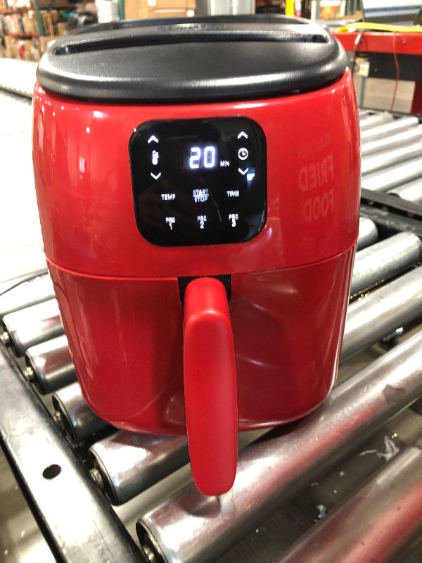 Photo 2 of Dash Tasti-Crisp™ Digital Air Fryer with AirCrisp® Technology, Custom Presets, Temperature Control, and Auto Shut Off Feature, 2.6 Quart - Red
