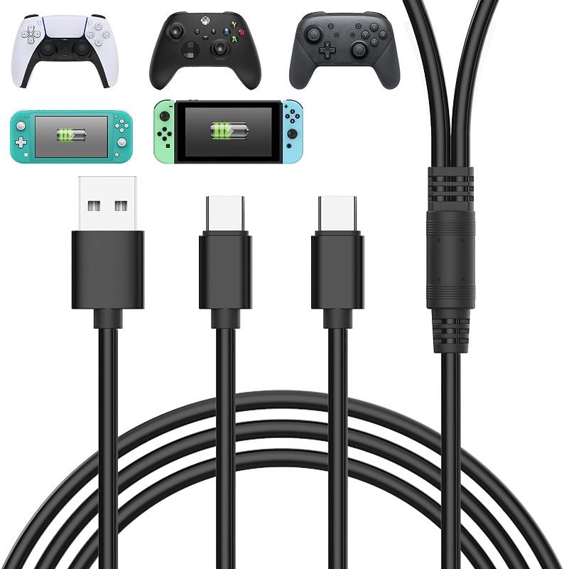 Photo 1 of Y-Splitter USB C Charger Cable Compatible with PS5 Controller, YUANHOT 10FT (3M) Fast Charging USB A to Split USB Type C Cable Compatible with Xbox Series X/S and More
(2 PACK)