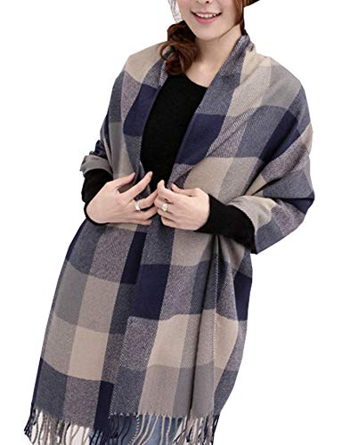 Photo 1 of Wander Agio Women's Fashion Long Shawl Big Grid Winter Warm Lattice Large Scarf
