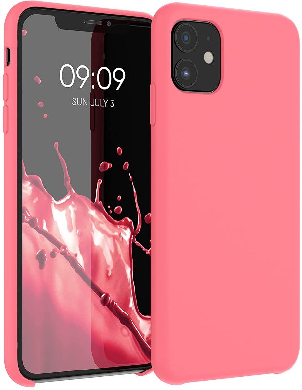 Photo 1 of kwmobile TPU Silicone Case Compatible with Apple iPhone 11 - Case Slim Phone Cover with Soft Finish - Neon Coral
