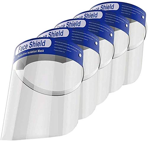 Photo 1 of 5-PK Full Protection, Adjustable and Reusable Face Shield with Easy to Clean Anti-Fog Lens, Unisex
