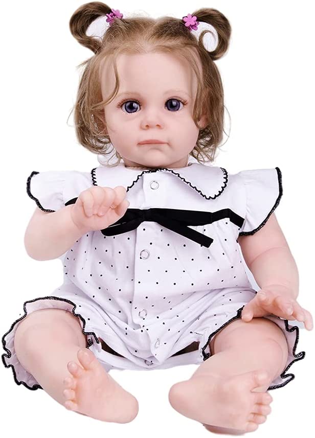 Photo 1 of Reborn Baby Dolls Girl, 22 Inch Realistic Newborn Baby Doll, Lifelike Baby Doll That Look Real, Adorable Vinyl Soft Body Weighted Reborn Toddler Gift for Age 3+