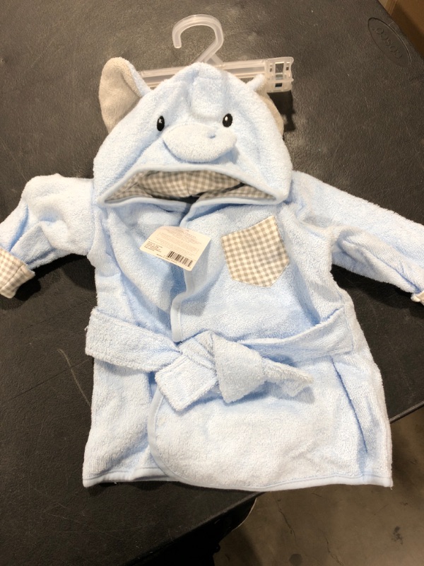 Photo 2 of Hudson Baby Woven Terry Cloth Baby Bathrobe, Blue Elephant