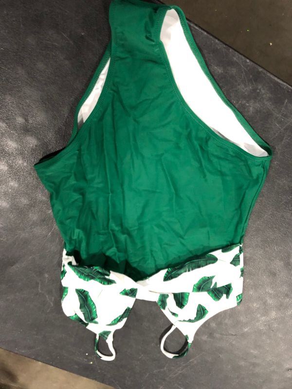 Photo 2 of Banana Leaf Twist-Front One Piece Swimsuit Size Extra Large