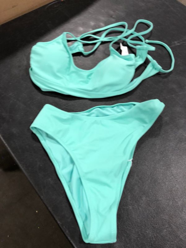 Photo 2 of Danielle Lace Up Back Tie Ruched Bikini Size Medium