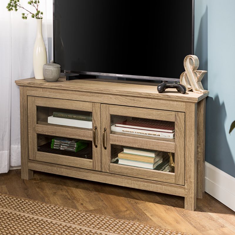 Photo 1 of 44" Corner TV Stand in Driftwood
