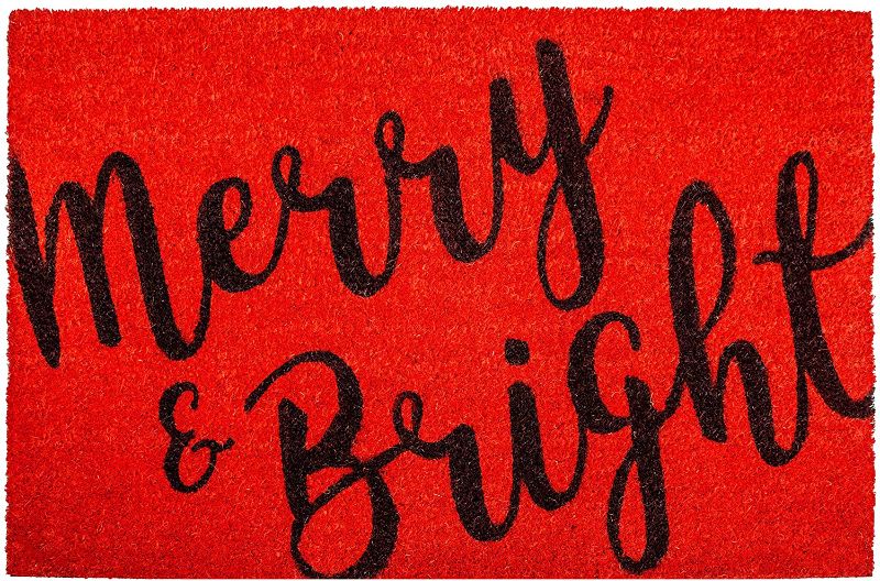 Photo 1 of Calloway Mills 104971729 Merry & Bright Doormat, 17" x 29", Red/Black
