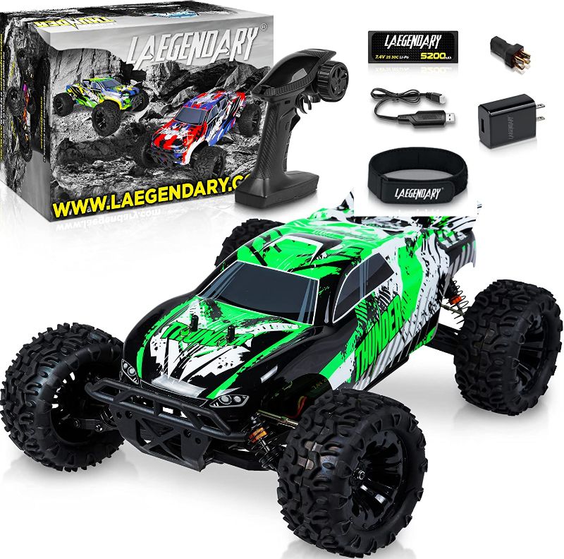 Photo 1 of 1:10 Scale Brushless RC Cars 65+ km/h Speed - Boys Remote Control Car 4x4 Off Road Monster Truck Electric - All Terrain Waterproof Toys for Kids and Adults -2 Body Shells + Connector for 30+ Mins Play
