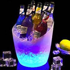 Photo 1 of 5L Glowing LED Ice Bucket 7-Color Champagne Wine Drinks Beer Ice Cooler for Restaurant Bars Nightclubs KTV Pub Party
