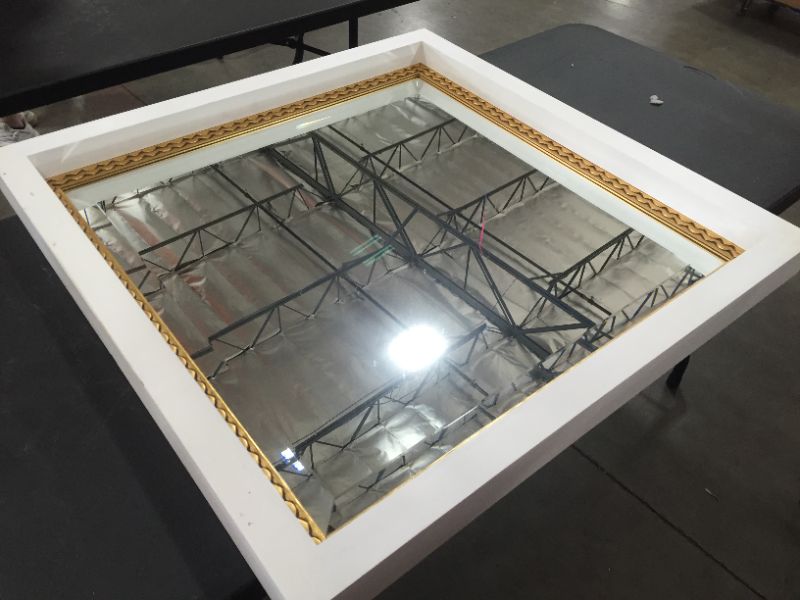 Photo 1 of Elevated Frame Wall Mirror 36 X 36 Inches