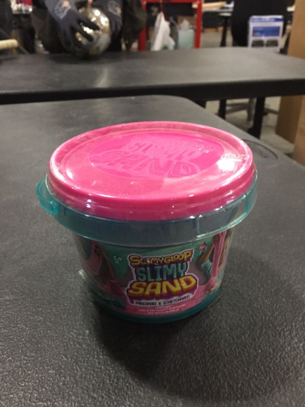 Photo 2 of By Horizon Group Usa, 1.5 Lbs Of Stretchable, Expandable, Moldable, Non Stick, Slimy Play Sand In A Reusable Bucket, Pink- A Kinetic Sensory Activity
