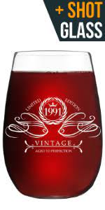 Photo 1 of 1991 30th wine glass plus shot glass paris product