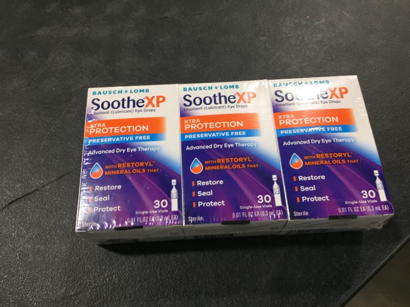 Photo 2 of Bausch + Lomb Soothe XP Xtra Protection Eye Drops Preservative Free 30 Each by Bausch and Lomb [PACK OF THREE]