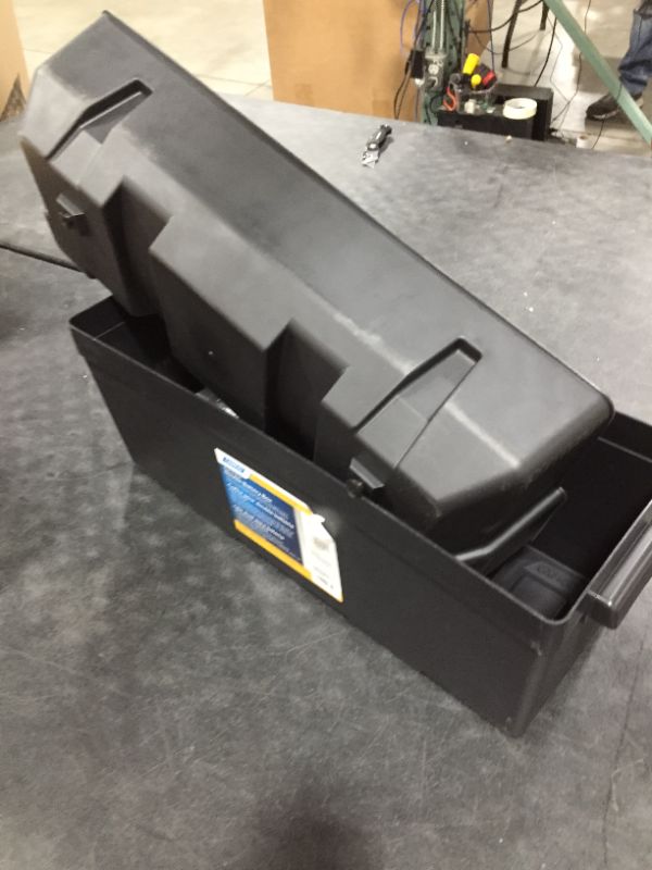 Photo 1 of Camco Heavy-Duty Double Battery Box with Straps and Hardware| Safely Holds (2) 6V Group GC2 Batteries or (2) 12V Group 24:24M Batteries | Constructed of Durable, Anti-Corrosion Material (55375)
