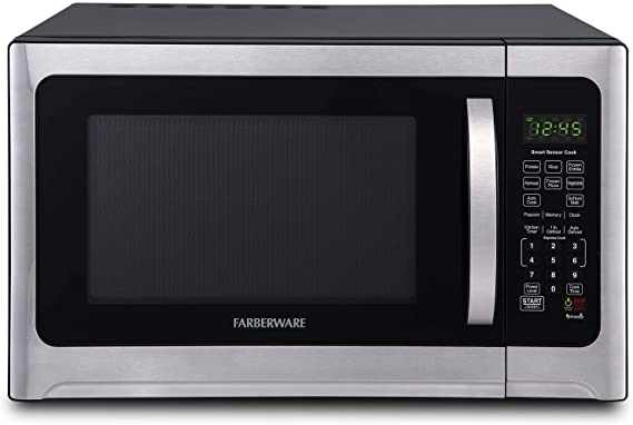 Photo 1 of Farberware Professional FMO12AHTBKE 1.2 Cu. Ft. 1100-Watt Microwave Oven With Smart Sensor Cooking and LED Lighting, Brushed Stainless Steel