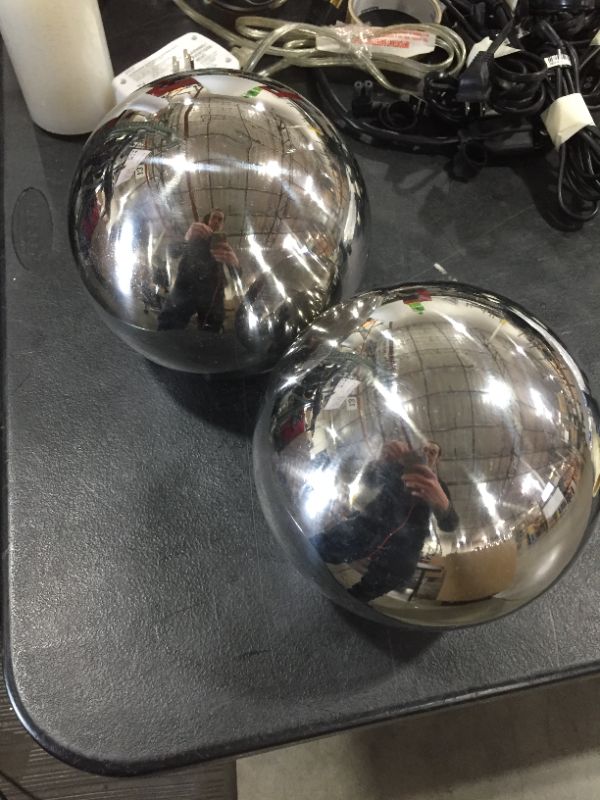 Photo 1 of 2 Pieces Decorative Silver Spheres