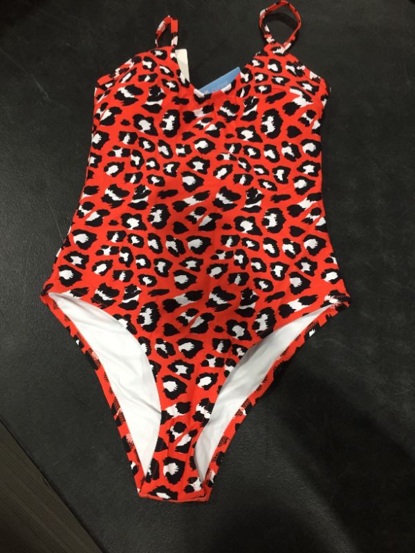 Photo 2 of Red Leopard Print One Piece Swimsuit SM