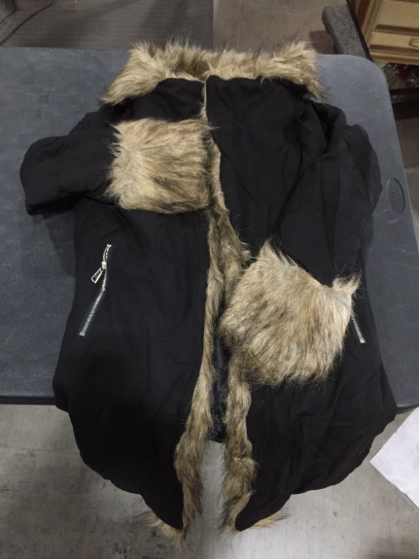 Photo 1 of Black Coat with fur lining (S)