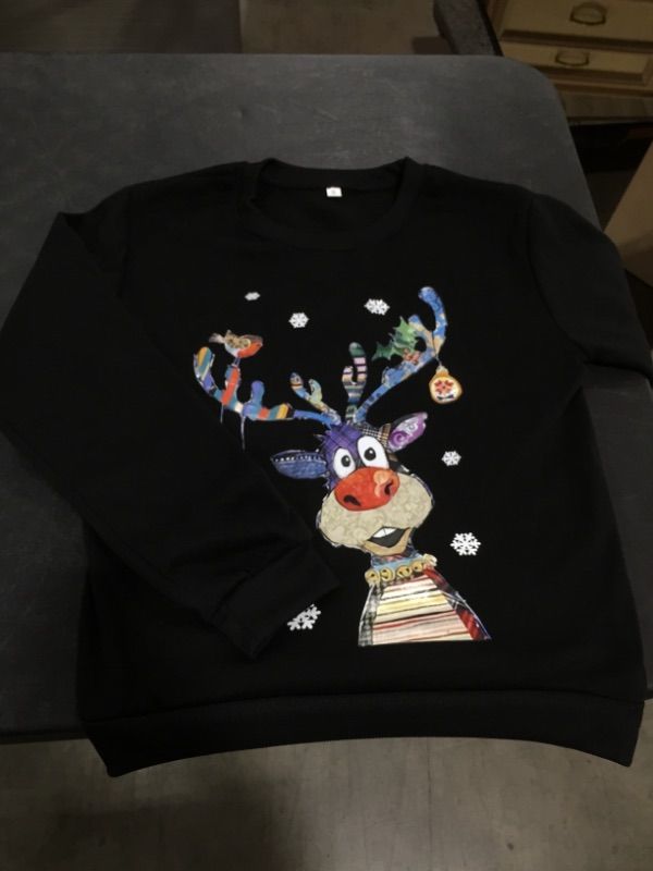 Photo 2 of Black Kid's Reindeer Crewneck (XXL)