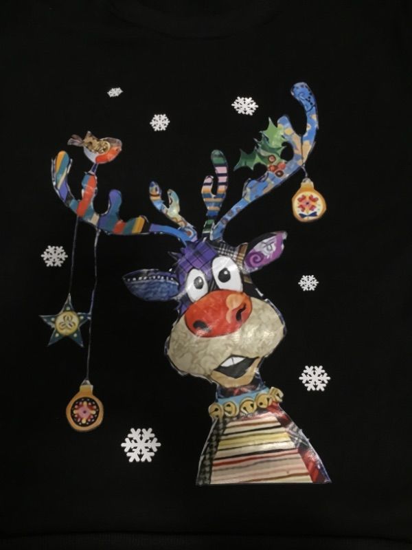 Photo 1 of Black Kid's Reindeer Crewneck (XXL)