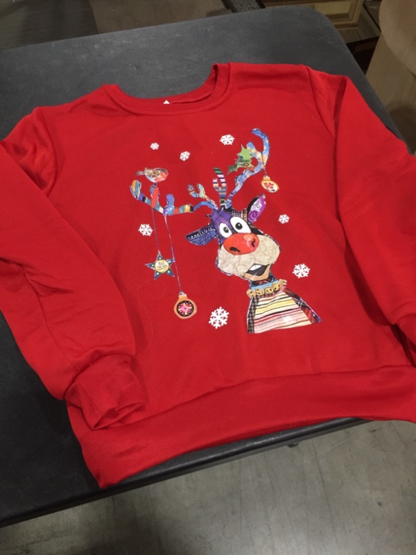 Photo 2 of Red Kid's Reindeer Crewneck (S)