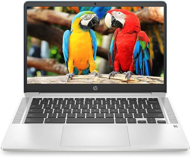 Photo 1 of HP Chromebook 14-inch HD Touchscreen Laptop, Intel Celeron N4000, 4 GB RAM, 32 GB eMMC, Chrome (14a-na0080nr, Forest Teal)
