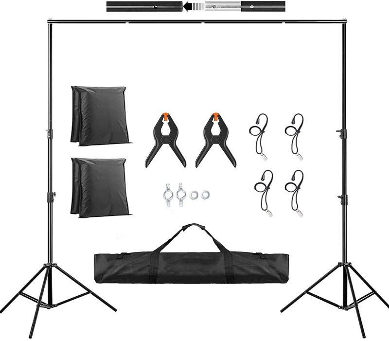 Photo 1 of Backdrop Stand 6.5x10ft/2x3m, TECDIGBO Photo Video Heavy Duty Background Stand Support System for Parties with Carring Bag for Green Screen Muslin?Bold?
