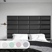 Photo 1 of ART3D PEEL AND STICK HEADBOARD FOR FULL AND QUEEN IN BLACK PACK OF 9 PANELS SIZED 9.84 X 23.62", 3D SOUNDPROOF WALL PANELS, UPHOLSTERED WALL PANEL